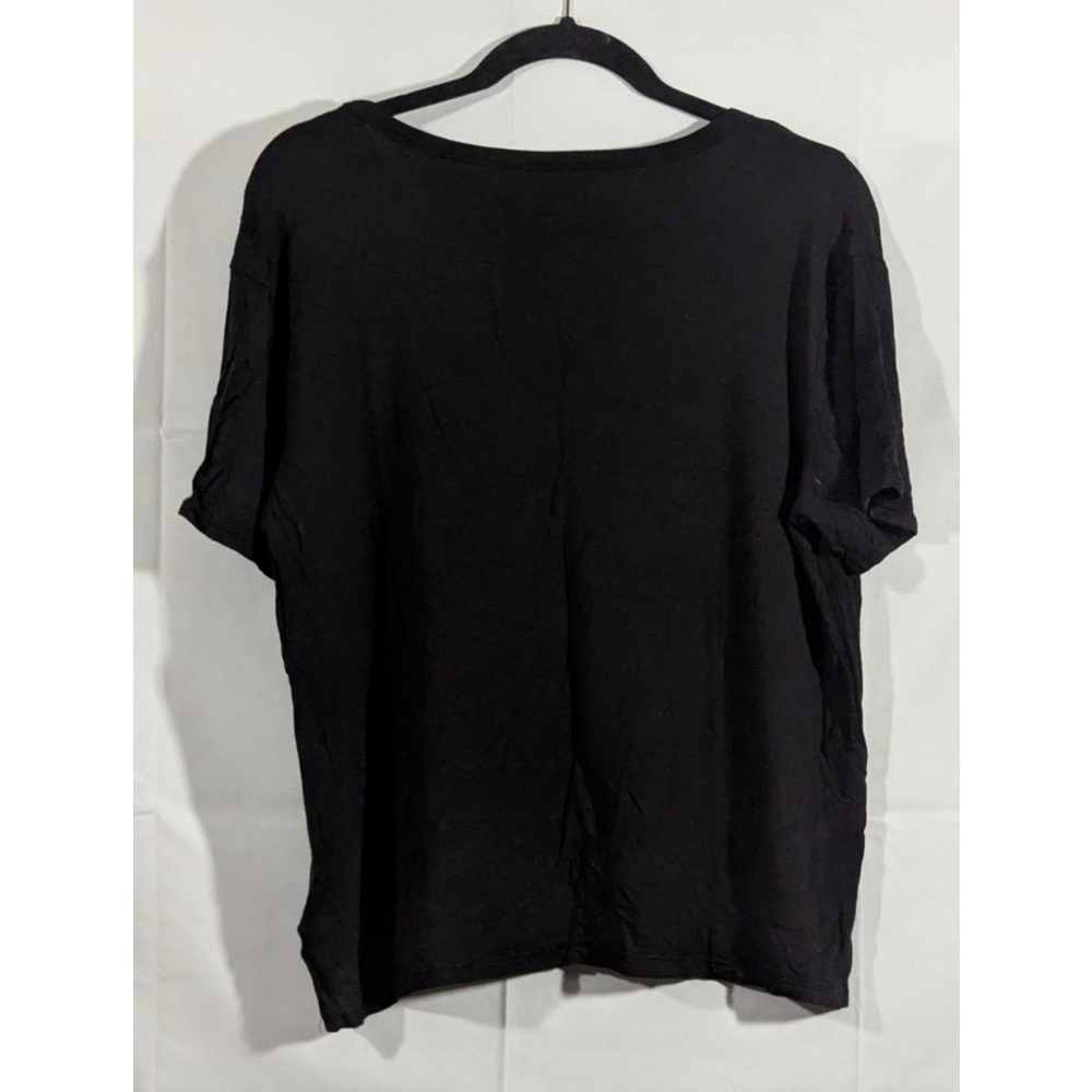 Time and Tru Black Short Sleeve Tee Women’s Medium 8-10 Casual Basic Top - Picture 2 of 3